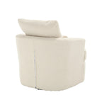 Fauteuil rond pivotant 360° Teddy blanc 32,68" avec base en métal