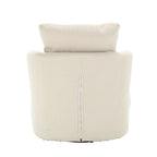 Fauteuil rond pivotant 360° Teddy blanc 32,68" avec base en métal