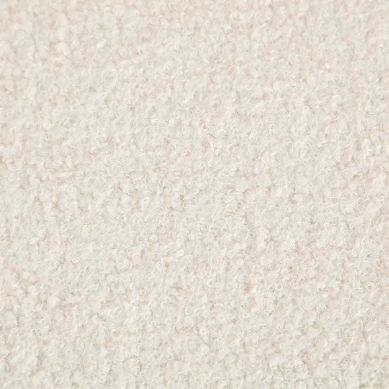 Fauteuil rond pivotant 360° Teddy blanc 32,68" avec base en métal