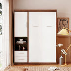 Lit escamotable mural de taille simple avec armoire