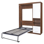 Lit escamotable mural de taille simple avec armoire