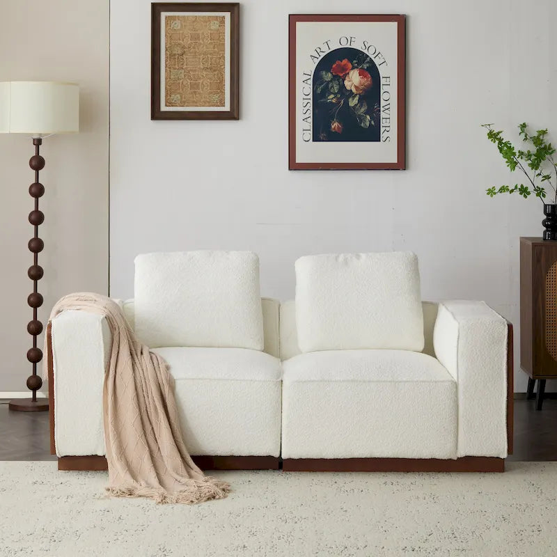 Canapé modulable deux places beige de 188 cm de large