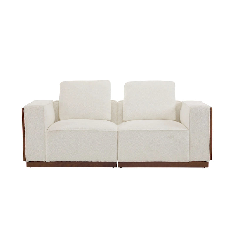 Canapé modulable deux places beige de 188 cm de large
