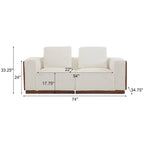 Canapé modulable deux places beige de 188 cm de large
