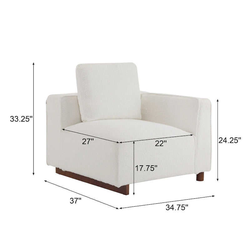 Canapé modulable deux places beige de 188 cm de large