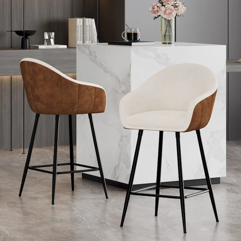 Tabouret de bar moderne rembourré de 67 cm