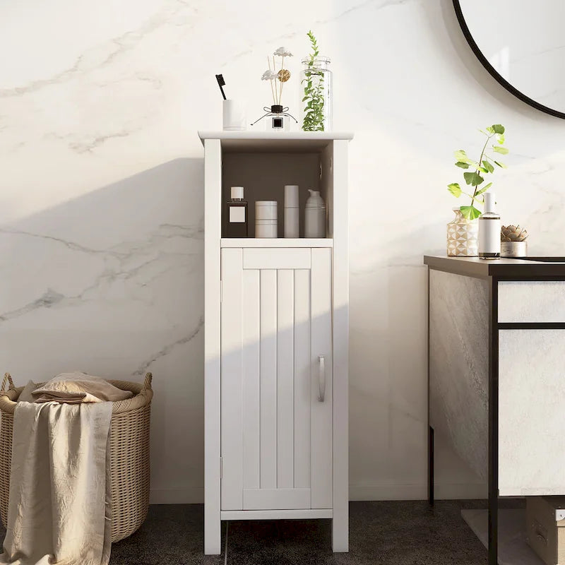 Meuble de rangement de salle de bain autoportant à une porte
