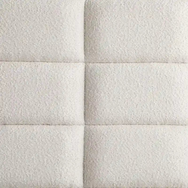 Lit California King, matelas matelassé en maille ivoire, Chêne brun
