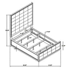 Lit California King, matelas matelassé en maille ivoire, Chêne brun