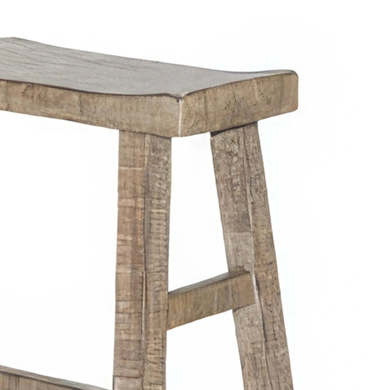 Tabouret de bar, 33 pouces, cadre en acajou marron clair de style campagnard