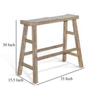 Tabouret de bar, 33 pouces, cadre en acajou marron clair de style campagnard