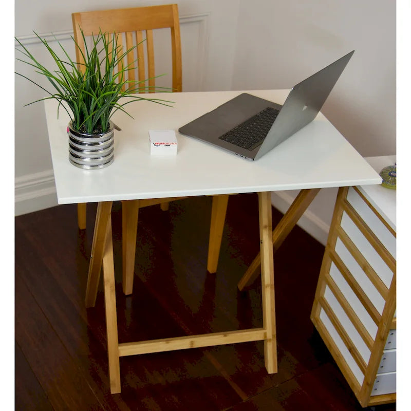Bureau pliant à cadre en bambou