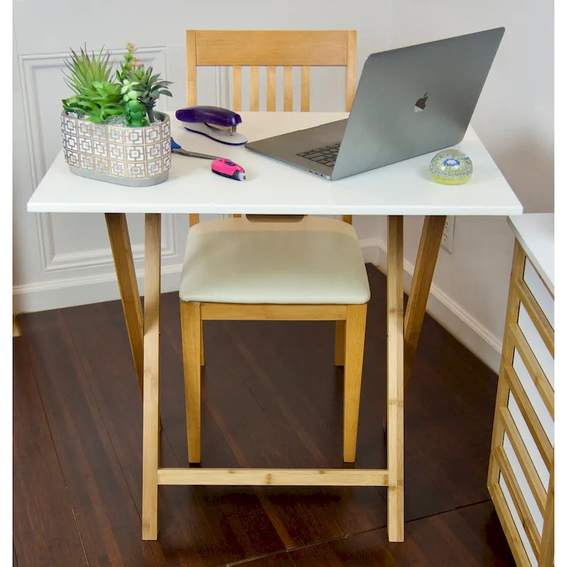 Bureau pliant à cadre en bambou