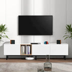 Meuble TV 193 cm avec portes et grand rangement pour TV jusqu'à 80 pouces
