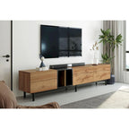 Meuble TV 193 cm avec portes et grand rangement pour TV jusqu'à 80 pouces
