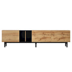 Meuble TV 193 cm avec portes et grand rangement pour TV jusqu'à 80 pouces