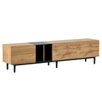Meuble TV 193 cm avec portes et grand rangement pour TV jusqu'à 80 pouces