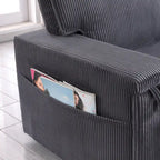 Canapé-lit trois places en chenille de 244 cm avec méridienne de rangement