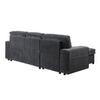 Canapé-lit trois places en chenille de 244 cm avec méridienne de rangement