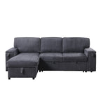 Canapé-lit trois places en chenille de 244 cm avec méridienne de rangement