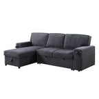 Canapé-lit trois places en chenille de 244 cm avec méridienne de rangement
