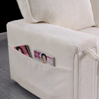 Canapé-lit trois places en chenille de 244 cm avec méridienne de rangement