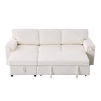 Canapé-lit trois places en chenille de 244 cm avec méridienne de rangement