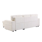 Canapé-lit trois places en chenille de 244 cm avec méridienne de rangement