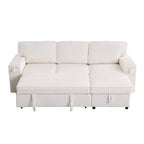 Canapé-lit trois places en chenille de 244 cm avec méridienne de rangement