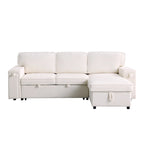 Canapé-lit trois places en chenille de 244 cm avec méridienne de rangement