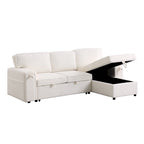 Canapé-lit trois places en chenille de 244 cm avec méridienne de rangement