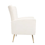 Fauteuil à oreilles blanc 29,9 avec pieds dorés