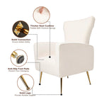 Fauteuil à oreilles blanc 29,9 avec pieds dorés
