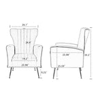 Fauteuil à oreilles blanc 29,9 avec pieds dorés