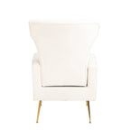 Fauteuil à oreilles blanc 29,9 avec pieds dorés