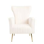 Fauteuil à oreilles blanc 29,9 avec pieds dorés
