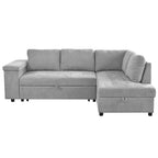Canapé d'angle en L 4 places 91,5 po avec lit gigogne, rangement intégré et accoudoirs fonctionnels, pour salon