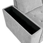 Canapé d'angle en L 4 places 91,5 po avec lit gigogne, rangement intégré et accoudoirs fonctionnels, pour salon
