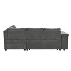 Canapé d'angle en L 4 places 91,5 po avec lit gigogne, rangement intégré et accoudoirs fonctionnels, pour salon