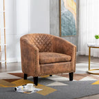 Fauteuil crapaud d'appoint pour salon avec clous décoratifs et pieds en bois massif