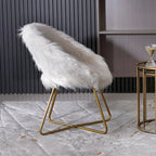 Fauteuil de salon en fausse fourrure, blanc