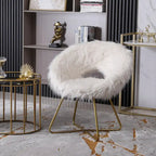 Fauteuil de salon en fausse fourrure, blanc