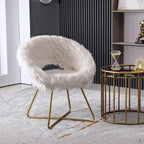 Fauteuil de salon en fausse fourrure, blanc