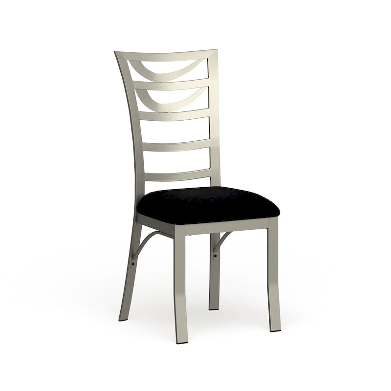 Chaise de salle à manger moderne en métal argenté