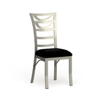 Chaise de salle à manger moderne en métal argenté