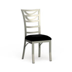 Chaise de salle à manger moderne en métal argenté