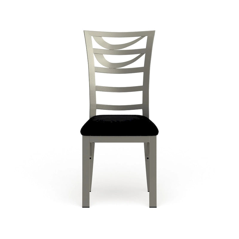 Chaise de salle à manger moderne en métal argenté