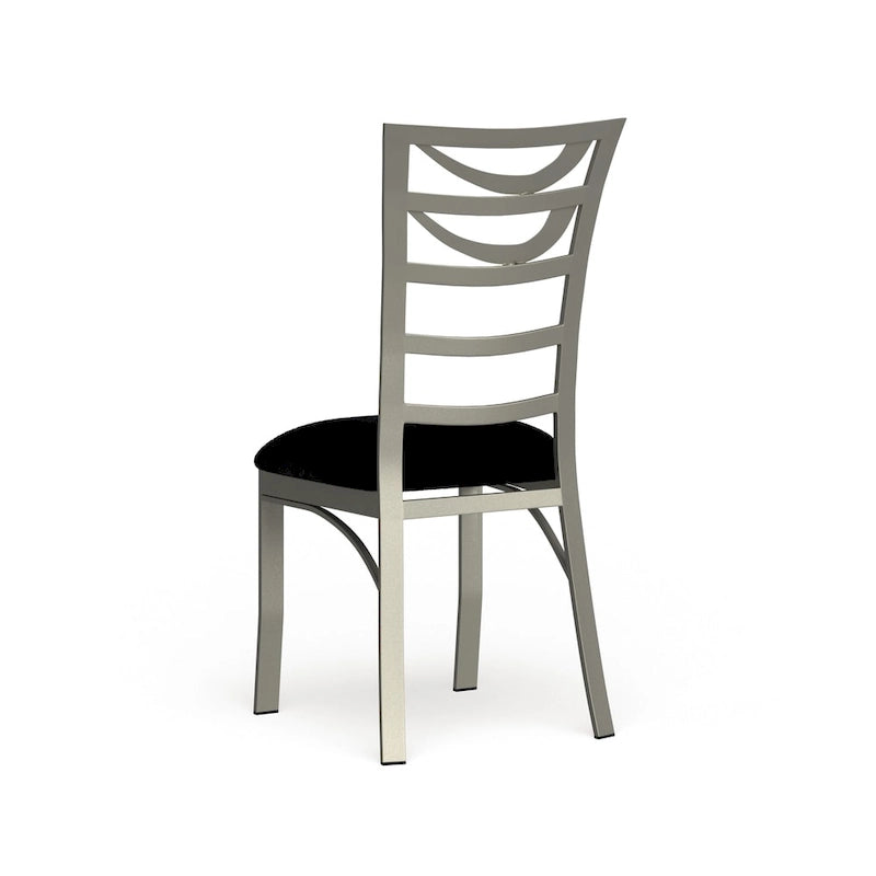 Chaise de salle à manger moderne en métal argenté
