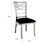 Chaise de salle à manger moderne en métal argenté