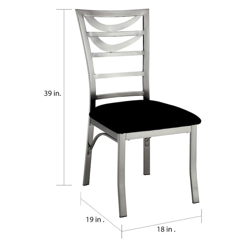 Chaise de salle à manger moderne en métal argenté